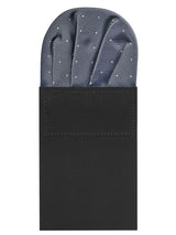 carton pañuelo bolsillo gris marengo topitos plata