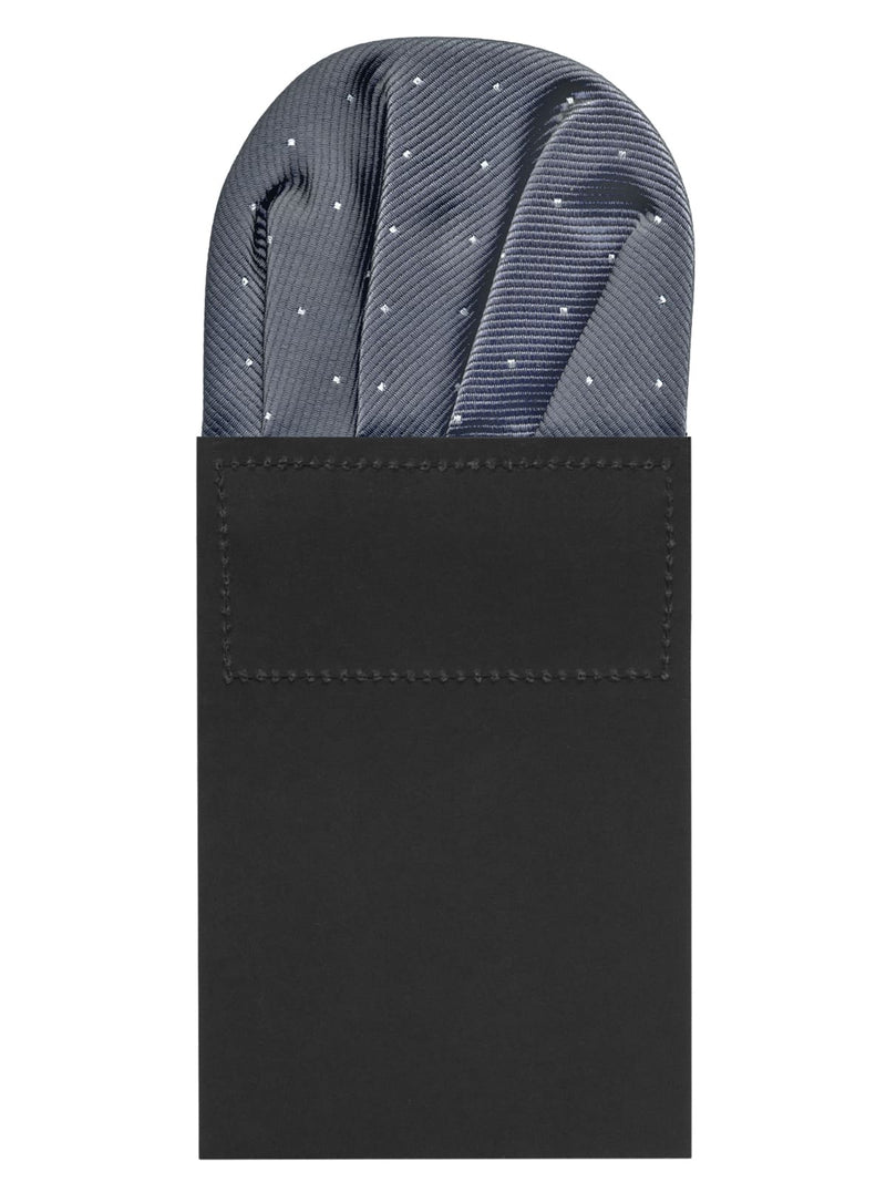 carton pañuelo bolsillo gris marengo topitos plata