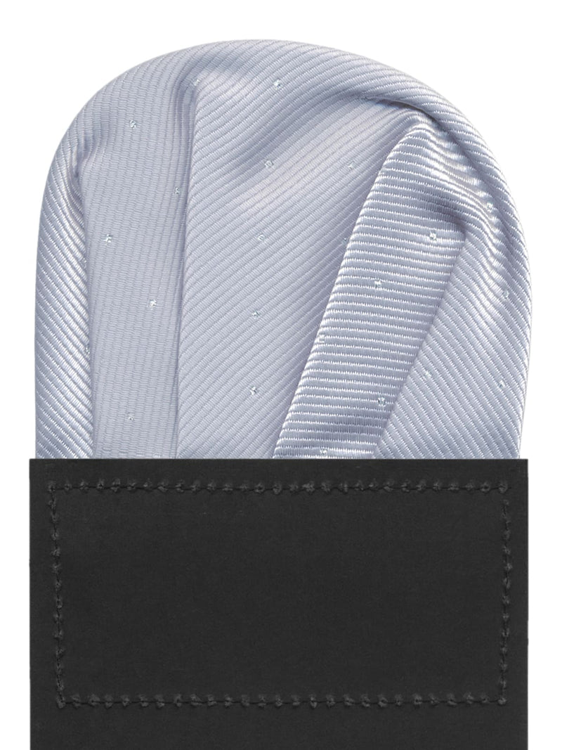 carton pañuelo bolsillo gris perla topitos plata