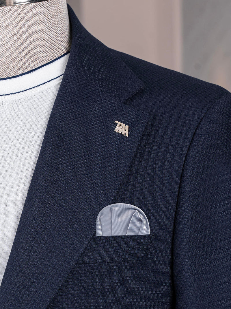 carton pañuelo bolsillo gris perla topitos plata