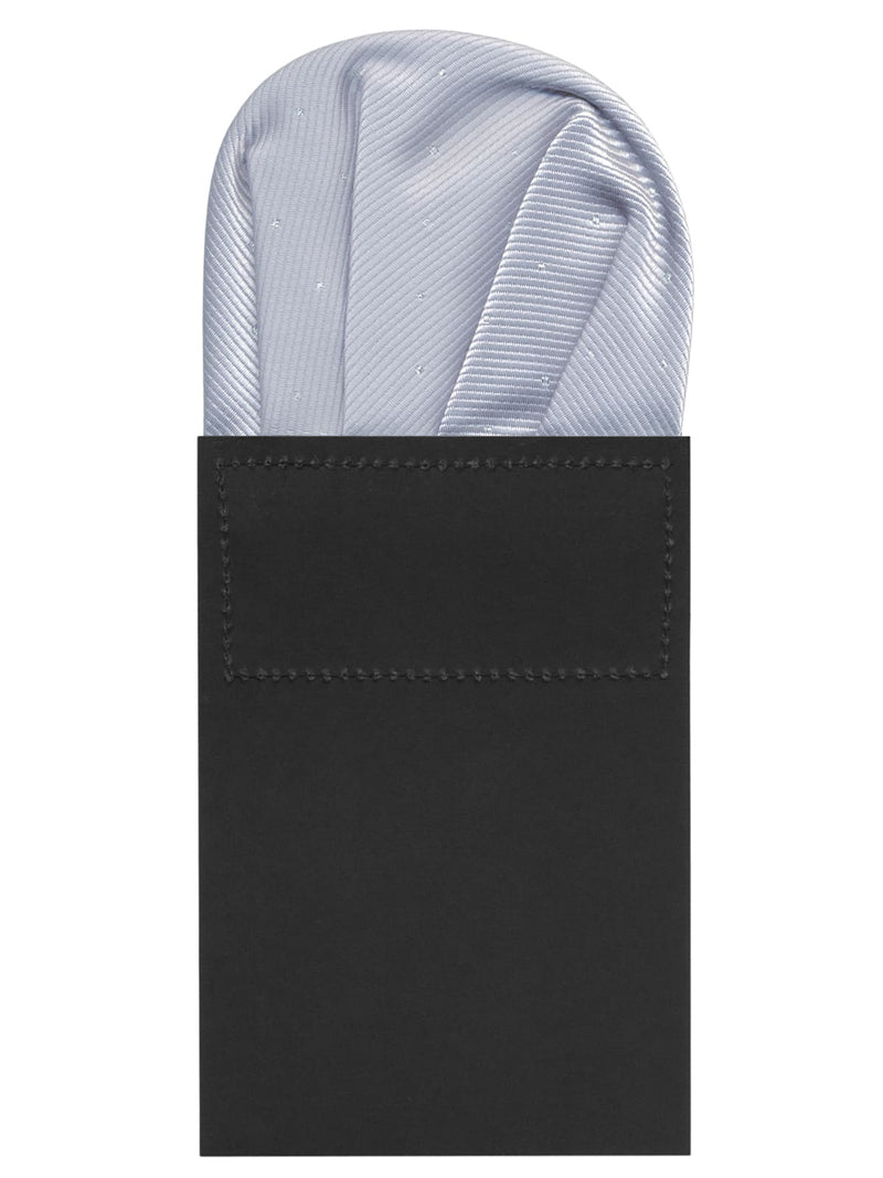 carton pañuelo bolsillo gris perla topitos plata