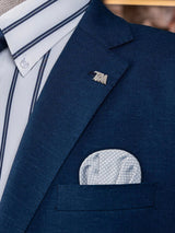 carton pañuelo de bolsillo gris topos blancos