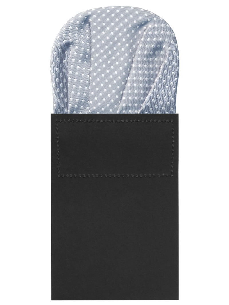 carton pañuelo de bolsillo gris topos blancos