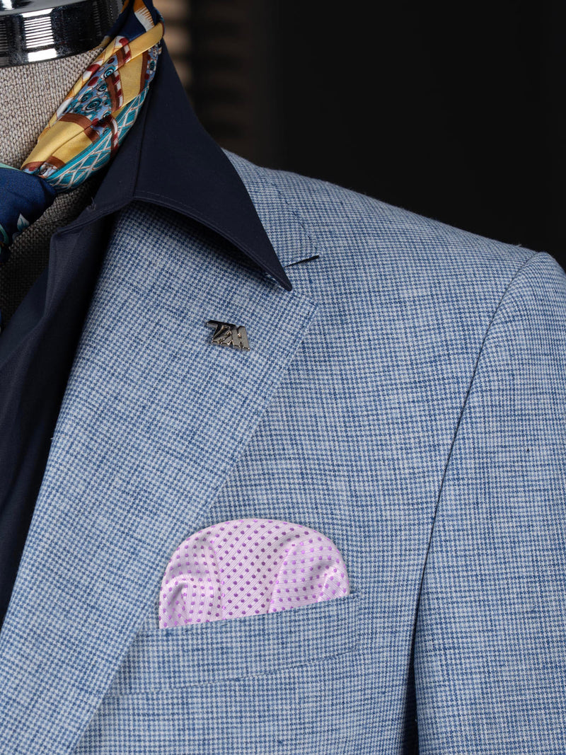 carton pañuelo de bolsillo lila topos