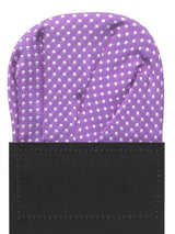 carton pañuelo de bolsillo morado topos blancos