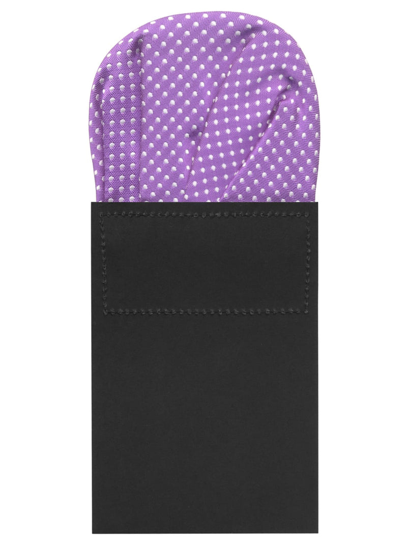 carton pañuelo de bolsillo morado topos blancos