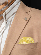 carton pañuelo de bolsillo mostaza topos blancos