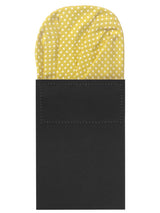 carton pañuelo de bolsillo mostaza topos blancos