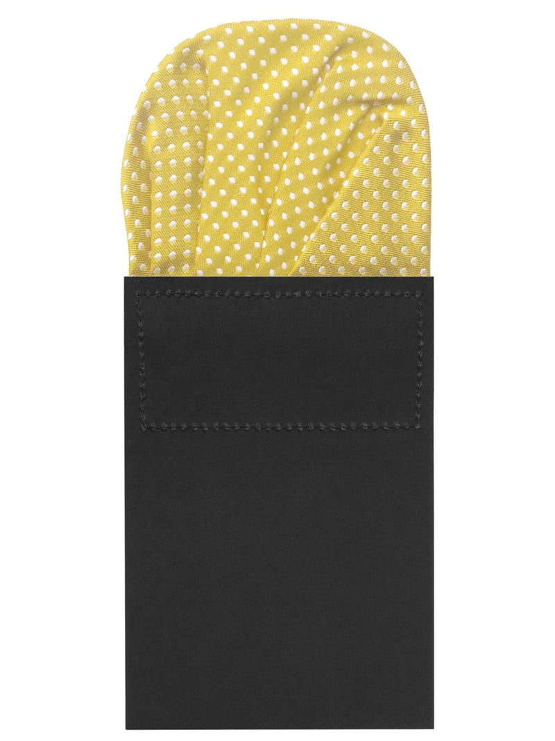 carton pañuelo de bolsillo mostaza topos blancos