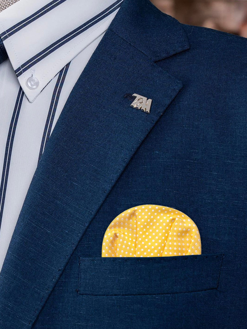 carton pañuelo de bolsillo naranja claro topos  blancos