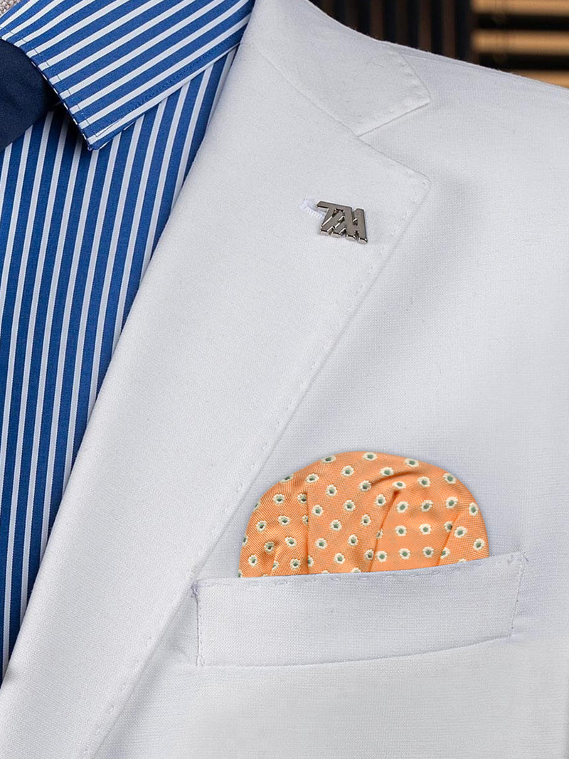 carton pañuelo bolsillo naranja florecillas