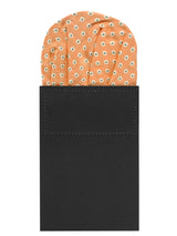 carton pañuelo bolsillo naranja florecillas