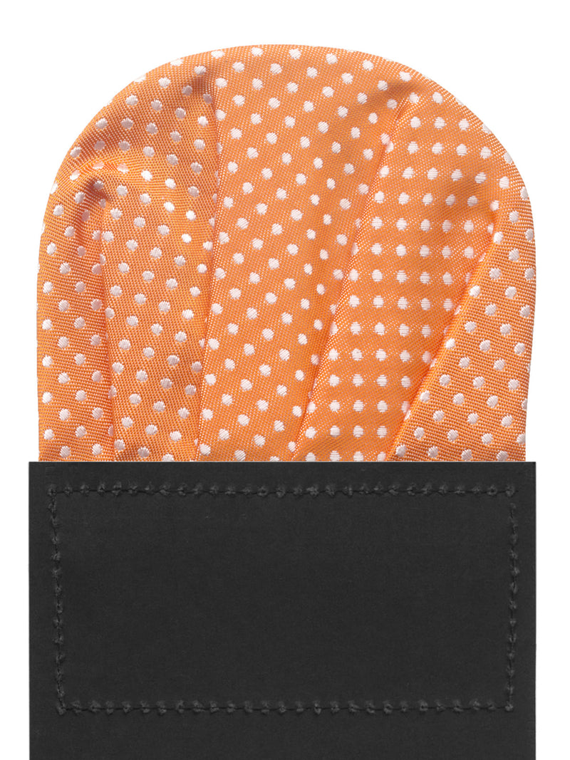 carton pañuelo de bolsillo naranja oscuro topos  blancos