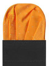 carton pañuelo bolsillo naranja topitos plata