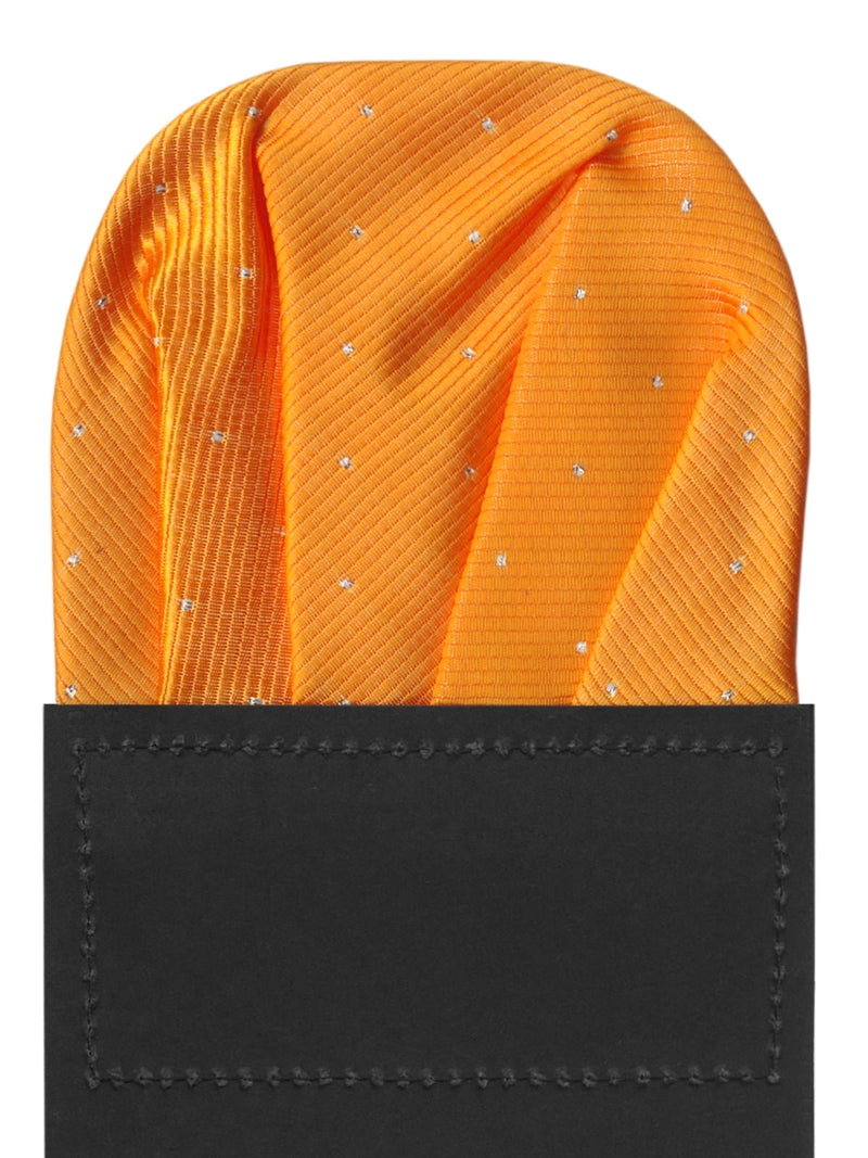 carton pañuelo bolsillo naranja topitos plata