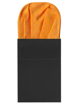 carton pañuelo bolsillo naranja topitos plata