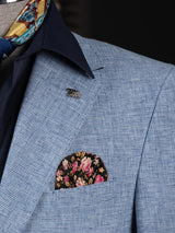 carton pañuelo bolsillo negro flores