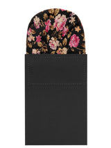 carton pañuelo bolsillo negro flores