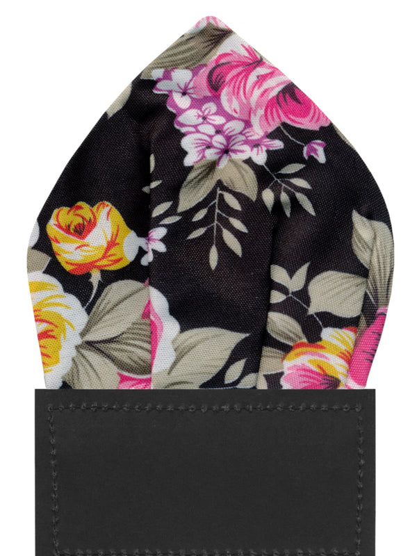carton pañuelo bolsillo negro flores