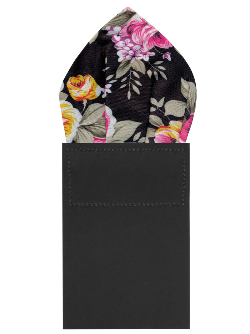 carton pañuelo bolsillo negro flores