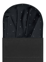 carton pañuelo bolsillo negro topitos plata