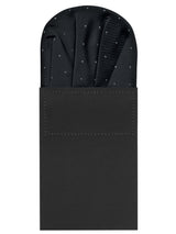 carton pañuelo bolsillo negro topitos plata
