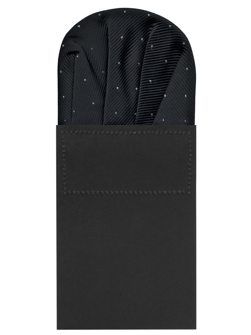 carton pañuelo bolsillo negro topitos plata