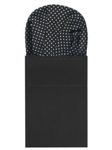 carton pañuelo de bolsillo negro topos blancos