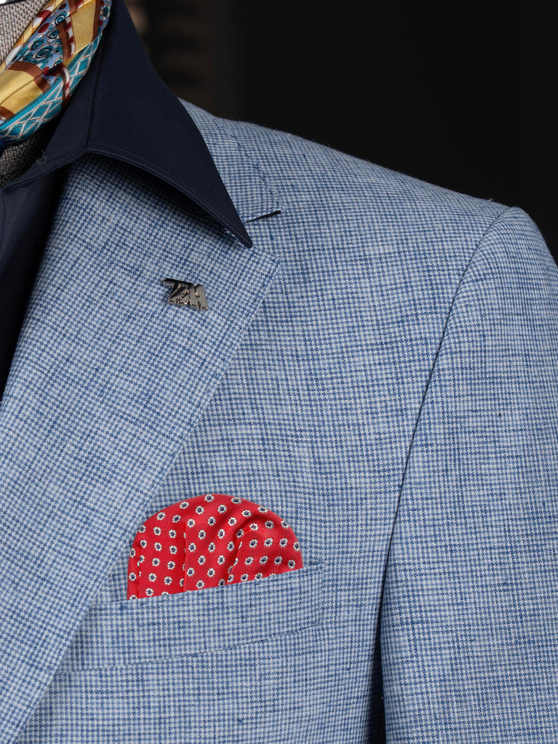 carton pañuelo bolsillo rojo florecillas