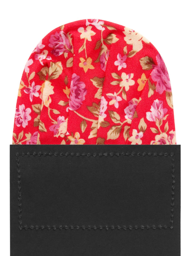 carton pañuelo bolsillo rojo flores