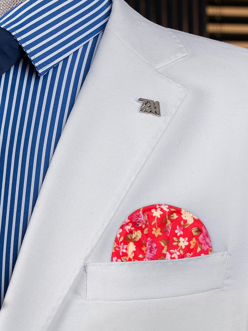 carton pañuelo bolsillo rojo flores