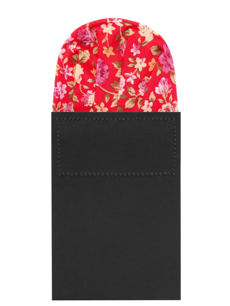 carton pañuelo bolsillo rojo flores
