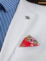 carton pañuelo bolsillo rojo flores