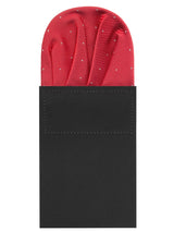 carton pañuelo bolsillo rojo topitos plata