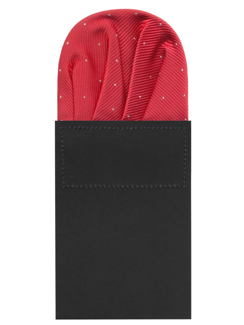 carton pañuelo bolsillo rojo topitos plata