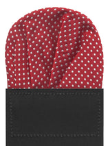 carton pañuelo de bolsillo rojo topos blancos