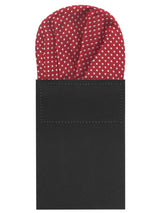 carton pañuelo de bolsillo rojo topos blancos