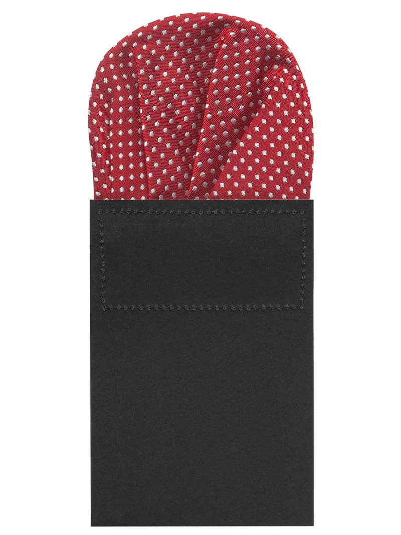 carton pañuelo de bolsillo rojo topos blancos