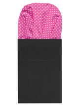 carton pañuelo de bolsillo rosa fucsia topos blancos