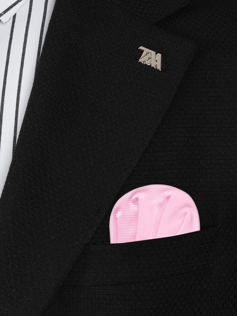 carton pañuelo bolsillo rosa topitos plata