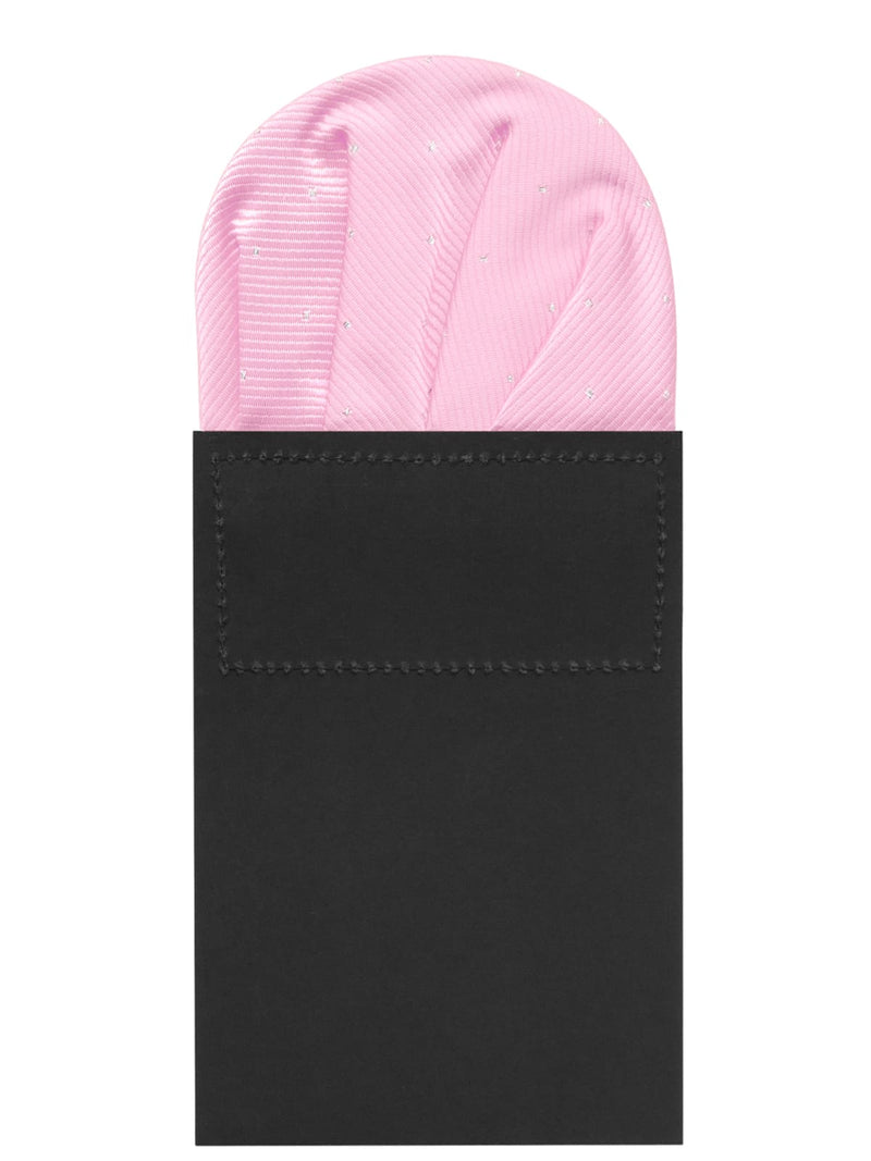 carton pañuelo bolsillo rosa topitos plata
