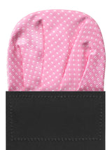carton pañuelo de bolsillo rosa topos blancos