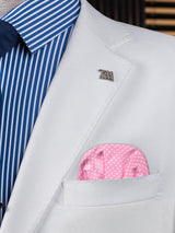 carton pañuelo de bolsillo rosa topos blancos