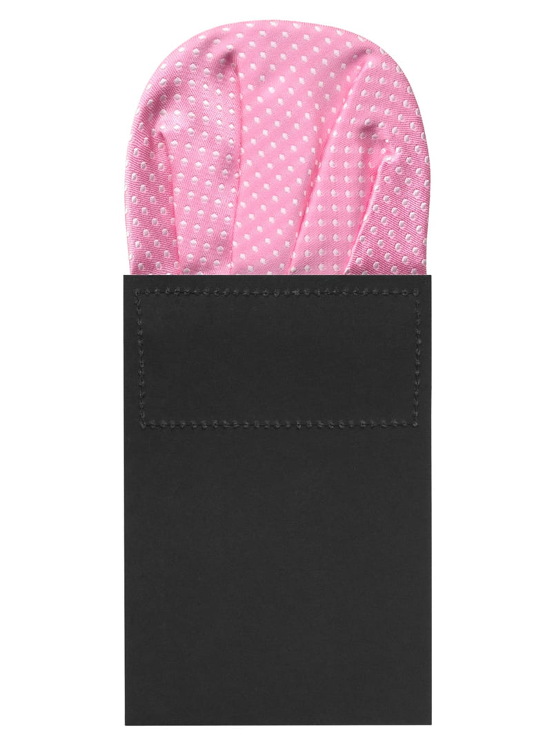 carton pañuelo de bolsillo rosa topos blancos
