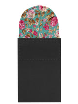 carton pañuelo bolsillo turquesa flores