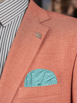 carton pañuelo de bolsillo turquesa topos  blancos