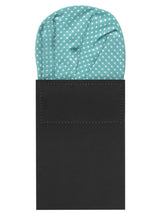 carton pañuelo de bolsillo turquesa topos  blancos