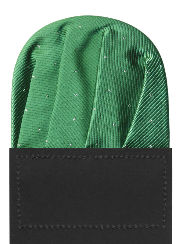 carton pañuelo bolsillo verde topitos plata