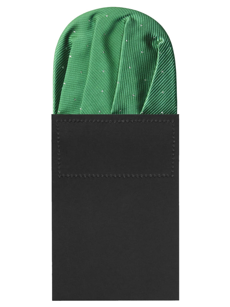 carton pañuelo bolsillo verde topitos plata