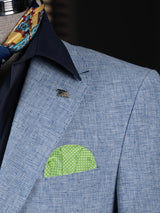 carton pañuelo de bolsillo verde topos blancos